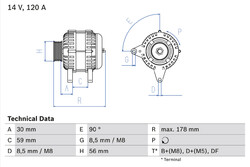 BOSCH 0 986 040 350 Alternator for VW