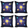 Platz 4 Teiliges Kissenbezugs Set Sonnensystem mit Planeten