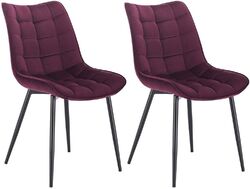 2er Set Esszimmerstühle Küchenstühle Sitzfläche aus Samt Metallbeine hb142bd-2