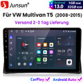 Android 13 Autoradio GPS Navigation WIFI SWC BT RDS Für VW Multivan V 2003-2015
