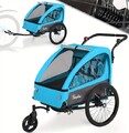 Fahrradanhänger 2-in-1, Zweisitzer-Anhänger, für 1 bis 2 Personen, max. 40 kg
