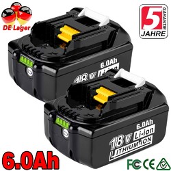 2x für Makita Akku Ersatzakku BL1860B - 2er Set - Lithium - 18V/6,0Ah - 197422-4