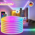 5-30M Neon LED Strip Streifen RGB Flex Schlauch diffus Lichtband Dimmbar mit APP
