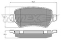 TOMEX Brakes Bremsbelagsatz, Scheibenbremse TX 12-971 für OPEL