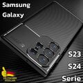 Handy Hülle für Samsung Galaxy S23 S24 Plus Ultra FE Kamera Schutz Carbon Optik