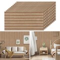 10x Selbstklebende Tapete Holzoptik Tapete Wandsticker Wandpaneele 30x60cm Braun
