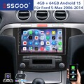 DAB+ GPS NAVI RDS SWC WiFi Carplay Android 15 Autoradio Für Ford S-Max 4+64G KAM