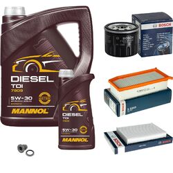 BOSCH inspektionspaket 6 L MANNOL DieseL TDI 5W-30 für Dacia Lodgy 1.5 dCi