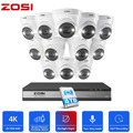 ZOSI 4K NVR PoE Überwachungskamera Set Außen 16CH H265+4TB 12x5MP POE IP Kameras