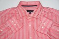 HERREN TOMMY HILFIGER ZWEILAGIG FORMELL 100 % BAUMWOLLE SHIRT ROSA GESTREIFT GR. 17,5/44