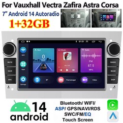 Android 14 Autoradio Apple Carplay GPS Navi Für Opel Astra H Corsa C D Zafira B 