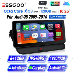 DAB+4G WiFi 10.25" Android 13 Audi Q5 Autoradio CarPlay IPS DSP SWC GPS Navi BT