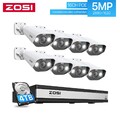 ZOSI 5MP PoE Überwachungskamera Set Aussen 16CH NVR mit 4TB Festplatte 8x Kamera