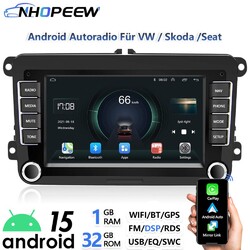 7" Autoradio Android 15 GPS Navi WiFi BT FM RDS Für VW PASSAT B6 B7 CC MAGOTAN