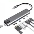USB C Hub 8 in1 Adapter HDMI 4K USB 3.0 Micro SD RJ45 Ethernet Netzwerk Mac I3Z4
