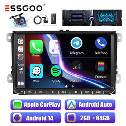 Carplay Autoradio DAB+ Android 14 2+64G GPS RDS Für VW GOLF 5 6 PLUS Touran Polo