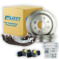 Bremstrommeln Bremsbacken Bremszylinder Montagesatz passend für Opel Corsa Adam