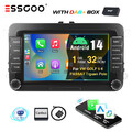 7" Carplay DAB+ Autoradio Android 14 GPS SAT Nav Für VW GOLF 5 Touran Polo Skoda