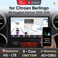 DAB+ Carplay 128GB Android 14 Autoradio GPS Für Citroen Berlingo 2 B9 2008-2019