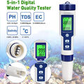 5 in 1 PH+TDS EC Digital Tester Wassertest Meter Messgerät Leitwertmessgerät NEU