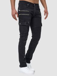 Herren Jeans Denim Slim Fit Used Design Cargo Jeanshose 5161-JK John Kayna