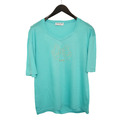 Pierre Cardin Paris Damen-T-Shirt blau Made in Italy XL IT46 US10 UK14 XME474