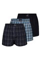 TOM TAILOR Herren Boxershort blau kariert 3er Pack - Baumwolle - Eingriff mit
