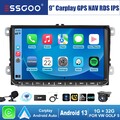 9" Autoradio DAB+ Carplay Android 13 32G GPS MIK Cam Für VW GOLF 5 Touran Tiguan
