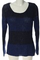 ESPRIT Häkelpullover Damen Gr. DE 40 blau-schwarz Casual-Look