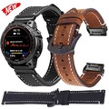Leder Armband Für GARMIN Fenix 7 7X 6X 6 Pro 5 5X Plus 3HR 965 955 QuickFit Band