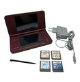 Nintendo DSi XL Handheld-Spielkonsole - Bordeauxrot - inkl. 4 Spiele