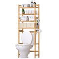 Toilettenregal Badregal Badezimmerregal mit 2 Körben Bambus WC Regal