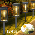 2/4 Stück Solarleuchte LED Garten Beleuchtung Solar Fackel Lampe Leuchte Flamme