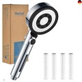 Nafall Duschkopf mit 4 PP Filter, Handbrause Wassersparend, Duschkopf