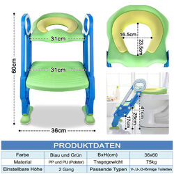 Toilettentrainer Kinder Toilettensitz Toilettenstuhl mit Treppe Höhenverstellbar