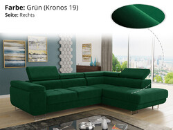 Ecksofa Caris mit Schlaffunktion & Kopfstüt Sofa Couchgarnitur Couch Polsterecke