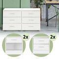 Nachttisch Kommode mit Schubladen Nachtschrank Konsole für Boxspringbett Weiß