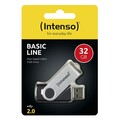 USB Pendrive INTENSO 3503480 32 GB Schlüsselanhänger Schwarz Schwarz/Silberfa