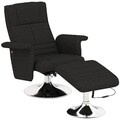 Massagesessel mit Fußhocker, elektrischer Relaxsessel mit Liegefunktion Schwarz