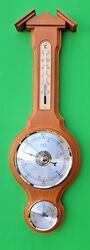Wetterstation analog Barometer Hygrometer Thermometer für innen aus  massiv Holz