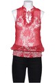 Comma Bluse Damen Oberteil Hemd Hemdbluse Gr. EU 40 Rot #bba01dt