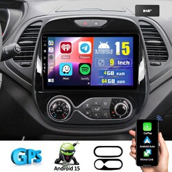 +DAB 64GB Android 15 Autoradio GPS Navi Carplay Für Renault Captur MK1 2013-2019