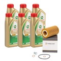 6L CASTROL EDGE 5W-30 M LL-04 HIRSCHER Ölfilter für BMW E46 318/20d E39 520d M47
