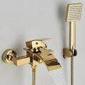 Gold Badewannenarmatur Wasserfall Wannenarmatur Brause Mischbatterie Duschset