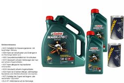7L Motoröl Castrol Magnatec Diesel 5W-40 DPF 2x MANNOL Leak-Stop ADDITIV