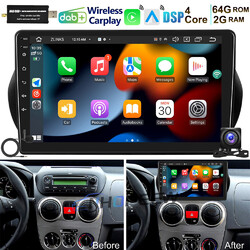 2+64GB Android 15 Autoradio GPS Carplay DAB+ Für Fiat Fiorino Qubo Citroen Nemo