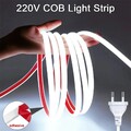 240V 230V COB LED Streifen Stripe Lichtleiste Lichtband Licht Selbstklebend DE