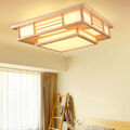LED Decken Lampe Holzdekor Flur Küchen Wohn Zimmer Bad Leuchte 24W Fernbedienung