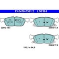 ATE 13.0470-7361.2 Bremsbelagsatz, Scheibenbremse Bremsbelag Bremsen