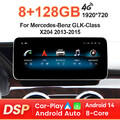 12.3'' Android 14 Autoradio CarPlay 8+128GB für Mercedes-Benz GLK-X204 2013-2015